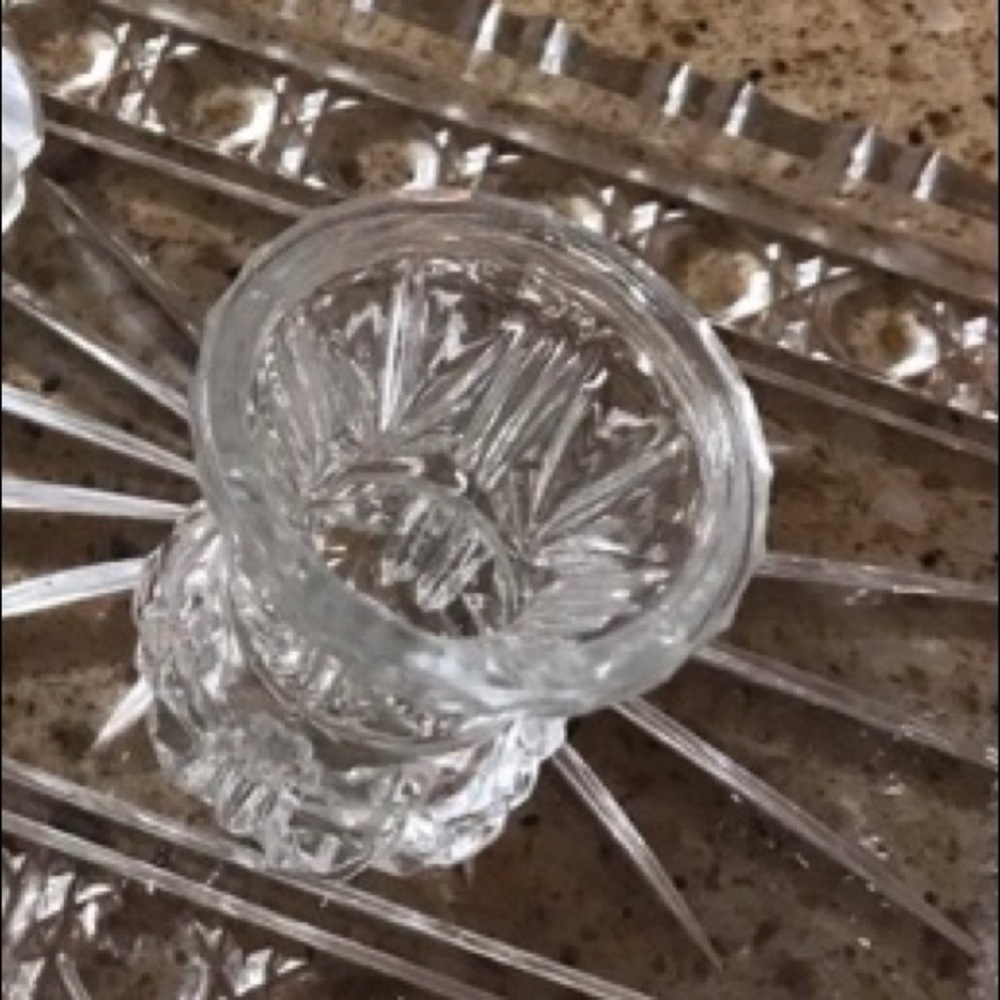 Beautiful Crystal Toothpick Holder and Tray